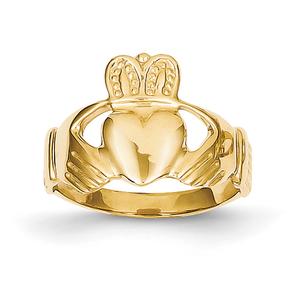Gold Classics(tm) Wide Tapered 14kt. Gold Claddagh Ring