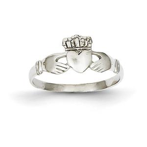 Gold Classics(tm) White Gold Claddagh Ring