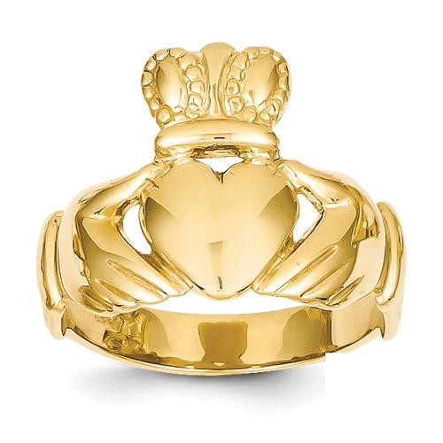 Mens Gentlemen's Classics(tm) Tall 14kt. Gold Claddagh Ring