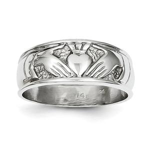 Gold Classics(tm) 14kt. White Gold Claddagh Band Ring