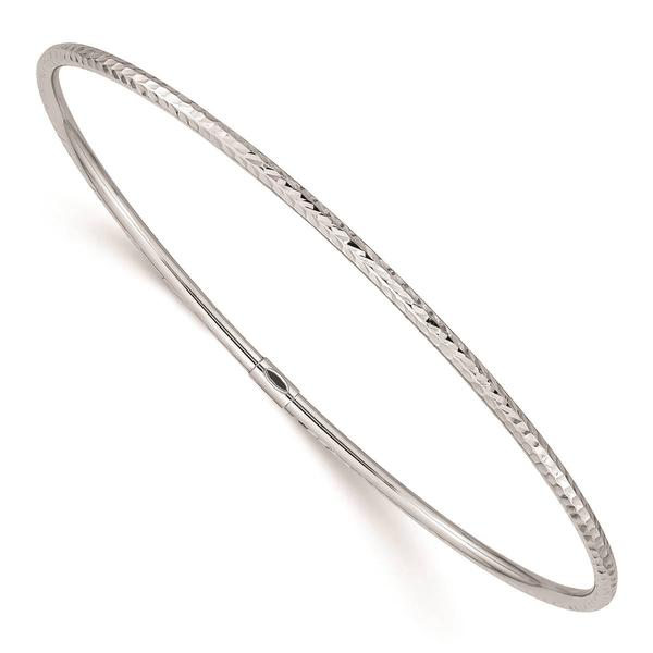 Gold Classics(tm) 14kt. White Gold 2mm Diamond-Cut Slip-On Bangle