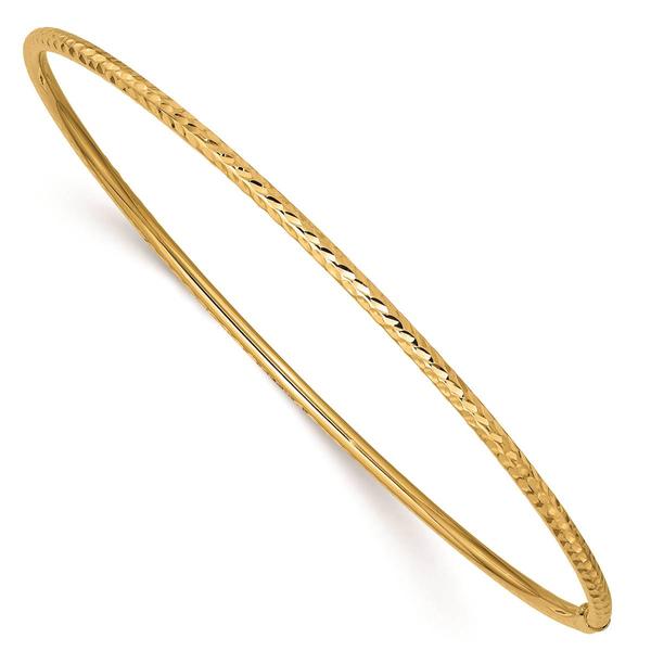 Gold Classics(tm) 14kt. Gold 2mm Diamond-Cut Tube Slip-On Bangle