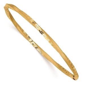 Gold Classics(tm) 14kt. Gold 3mm Satin Diamond-Cut Twist Bangle