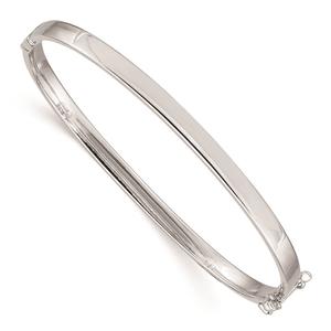 Gold Classics(tm)14kt. White Gold 4mm Hinged Bracelet