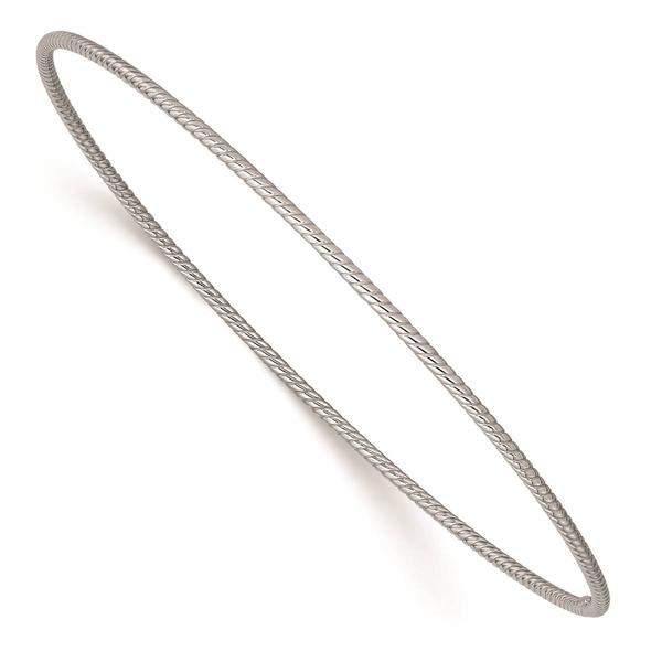 Gold Classics(tm) 14kt. 1.5mm White Gold Textured Bangle Bracelet