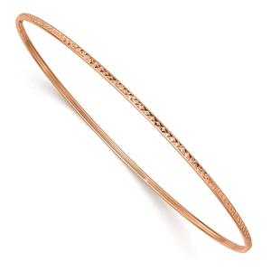 Gold Classics(tm) 14kt. 1.5mm Rose Gold Diamond-Cut Bangle Bracelet