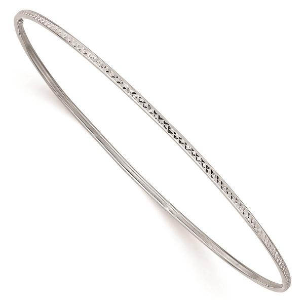 Gold Classics(tm) 14kt. 1.5mm White Gold Diamond-Cut Slip-On Bangle