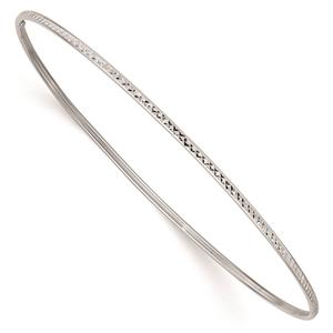 Gold Classics(tm) 14kt. 1.5mm White Gold Diamond-Cut Slip-On Bangle