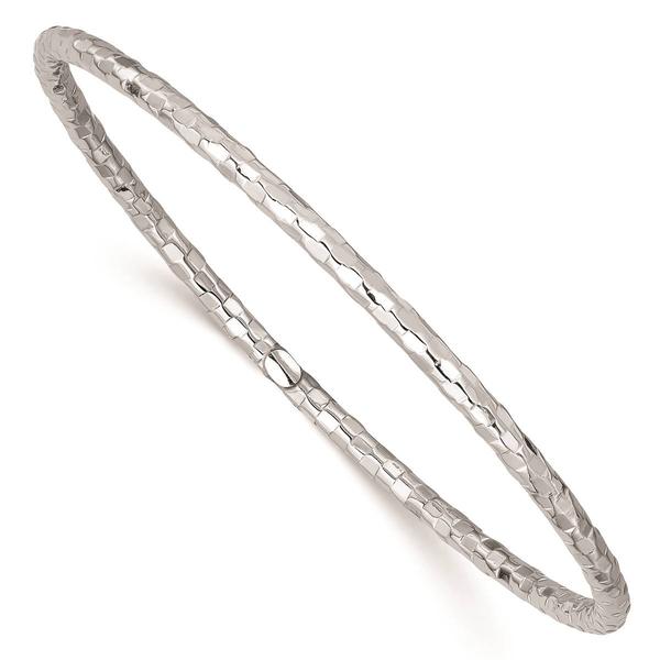 Gold Classics(tm) 14kt. White Gold Textured Slip-On Bangle Bracelet