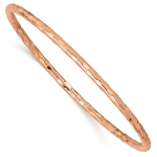 Gold Classics(tm)14kt. Rose Gold Polished Textured Bangle Bracelet