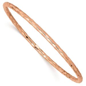 Gold Classics(tm)14kt. Rose Gold Polished Textured Bangle Bracelet