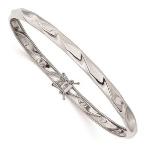 Gold Classics(tm) 14kt. White Gold Polished Twisted Flexible Bangle