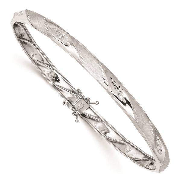 Gold Classics(tm) 14kt. White Gold Polished Satin Flexible Bangle