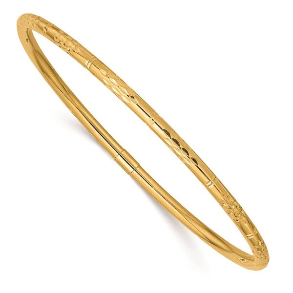 14kt. Gold Polished Diamond-Cut Slip-On Bangle Bracelet