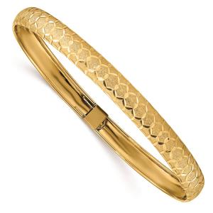 Gold Classics(tm) 14kt. Gold Hexagonal Diamond-cut Flexible Bangle