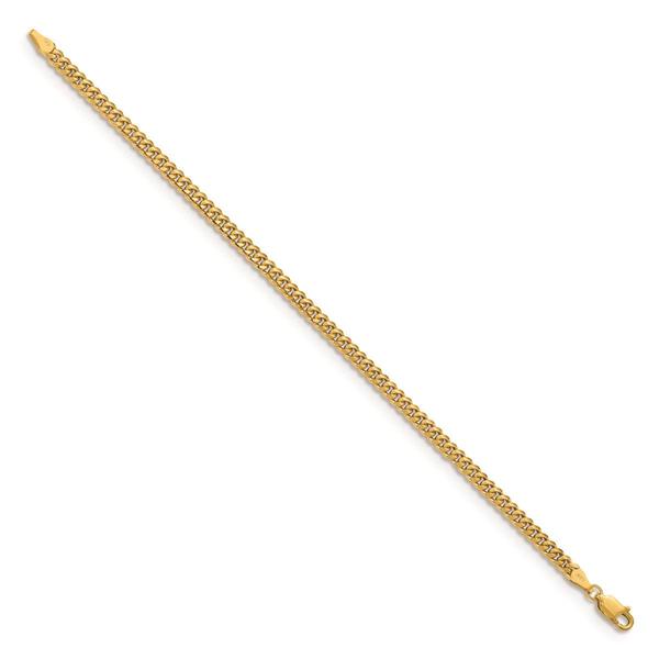 Mens Gold Classics(tm) 3.5mm. Solid Miami Cuban Chain Bracelet