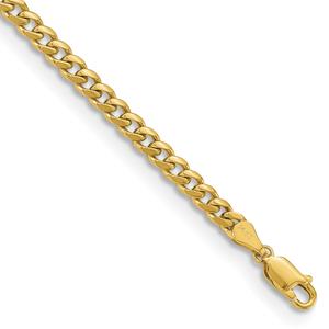 Gold Classics(tm) 4.25mm. Solid Miami Cuban Chain Bracelet