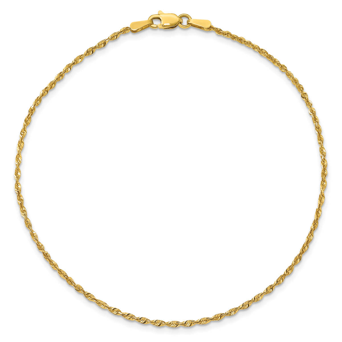 Mens Gold Classics(tm) 1.5mm. 14kt. Diamond Cut Light Rope Bracelet