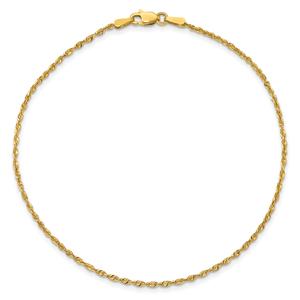 Mens Gold Classics(tm) 1.5mm. 14kt. Diamond Cut Light Rope Bracelet