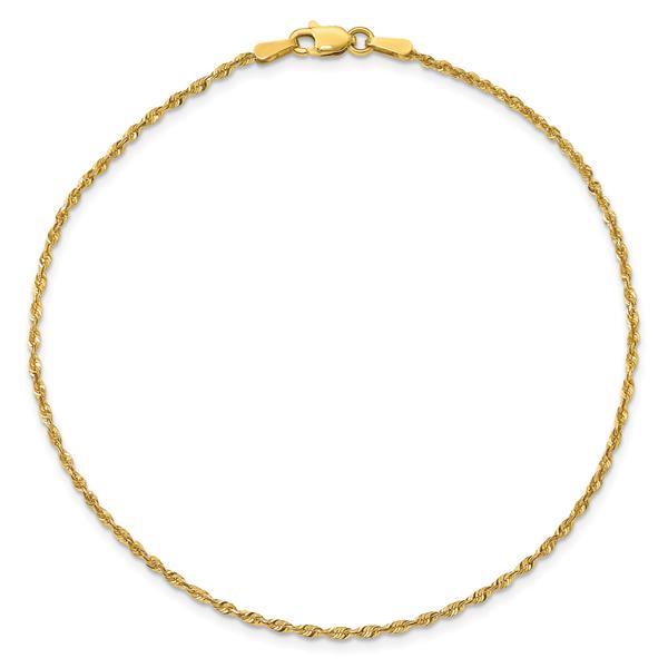 Gold Classics(tm) 1.5mm. Diamond Cut Extra-Light Rope Anklet