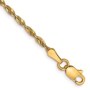 Gold Classics(tm) 2.0mm. 14kt. Diamond Cut Light Rope Bracelet