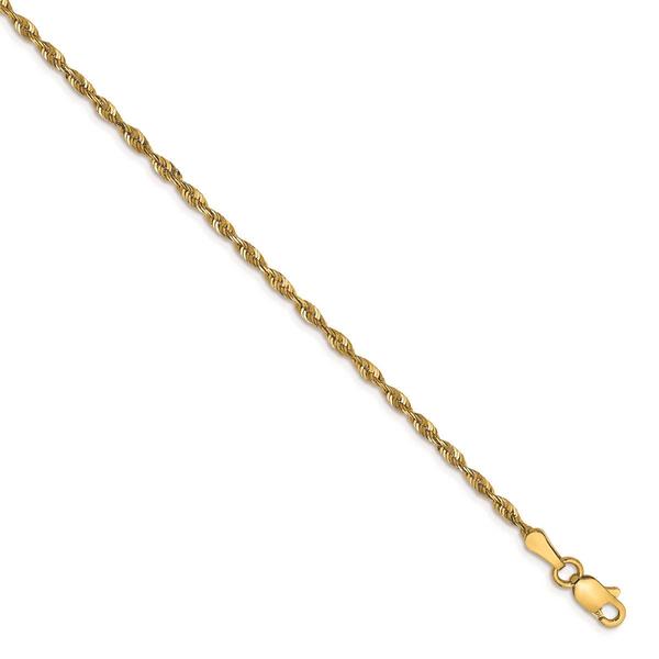 Mens Gold Classics(tm) 2.0mm. 14kt. Diamond Cut Light Rope Bracelet alternate view