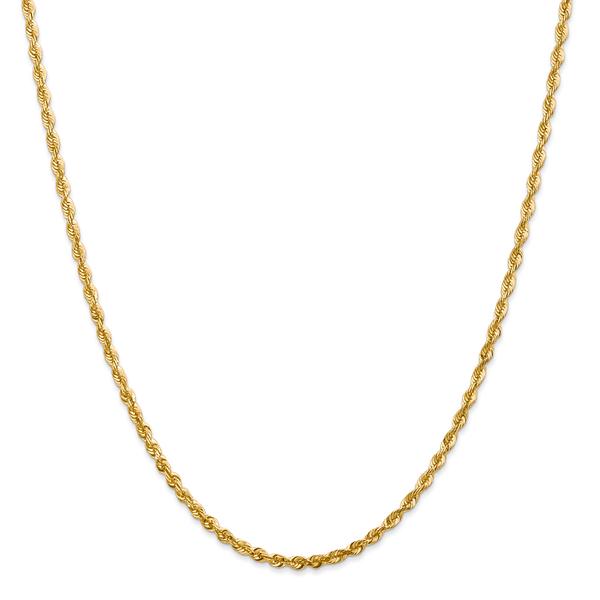 Gold Classics(tm) 2.75mm. Diamond Cut Extra-Light Rope Anklet alternate view