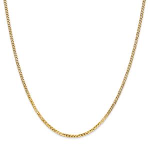 Mens Gold Classics(tm) 2.2mm. 14kt. Gold Beveled Curb Chain Bracelet alternate view