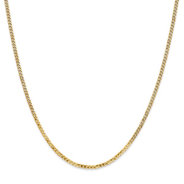 Gold Classics(tm) 2.2mm. 14kt. Gold Beveled Curb Chain Anklet alternate view