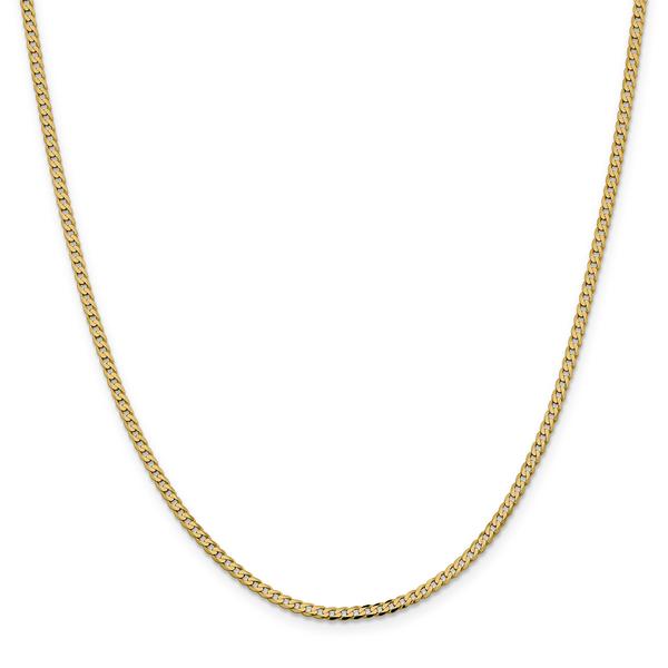 Gold Classics(tm) 2.3mm. 14kt. Gold Beveled Curb Chain Anklet alternate view