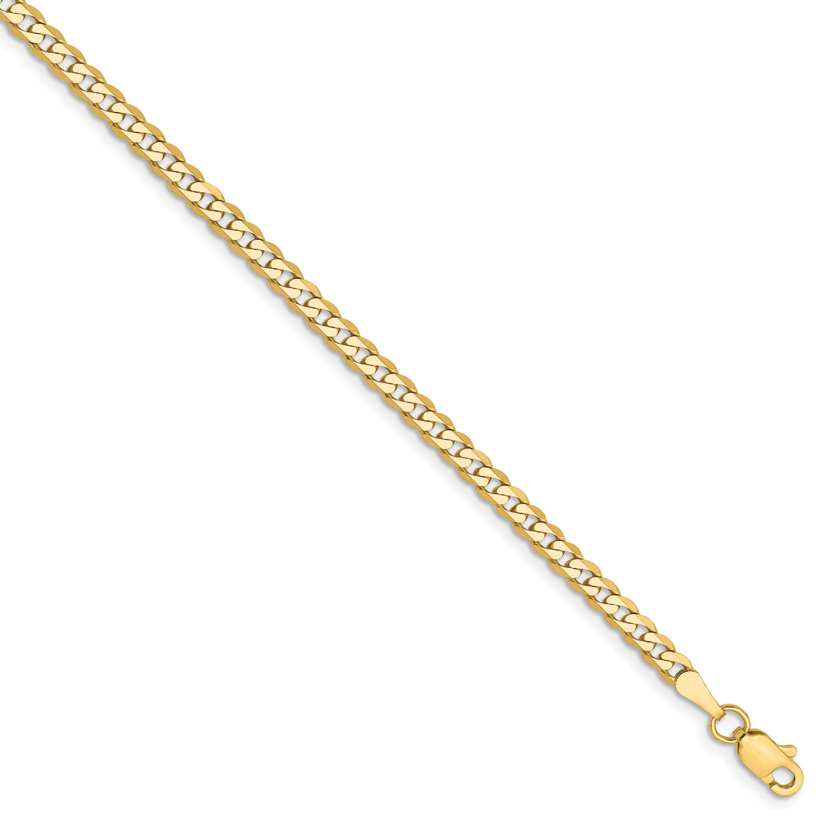Gold Classics(tm) 2.9mm. 14kt. Gold Beveled Curb Chain Bracelet