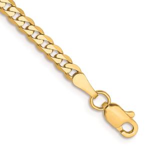 Gold Classics(tm) 2.9mm. 14kt. Gold Beveled Curb Chain Anklet
