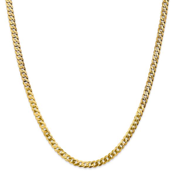 Gold Classics(tm) 4.75mm. 14kt. Beveled Curb Chain Bracelet alternate view