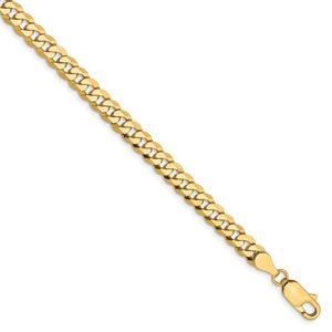 Mens Gold Classics(tm)4.75mm. 14kt. Gold Beveled Curb Chain Bracelet