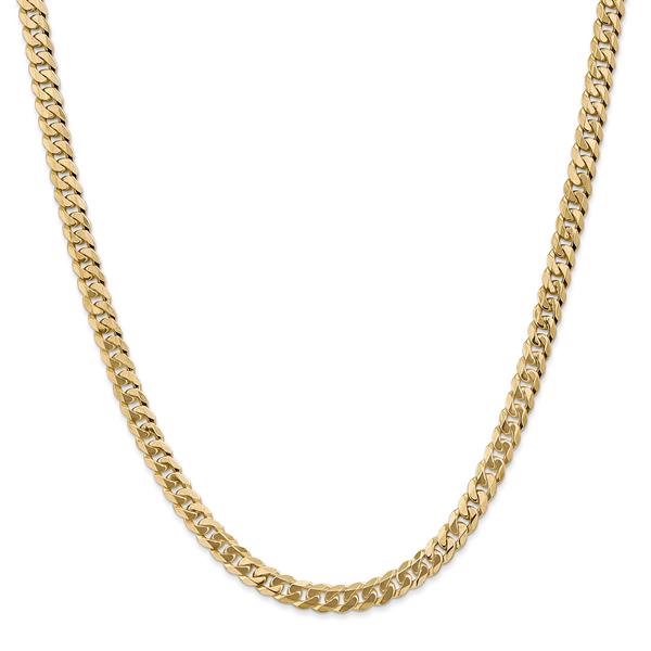 Mens Gold Classics(tm)5.75mm. 14kt. Gold Beveled Curb Chain Bracelet alternate view