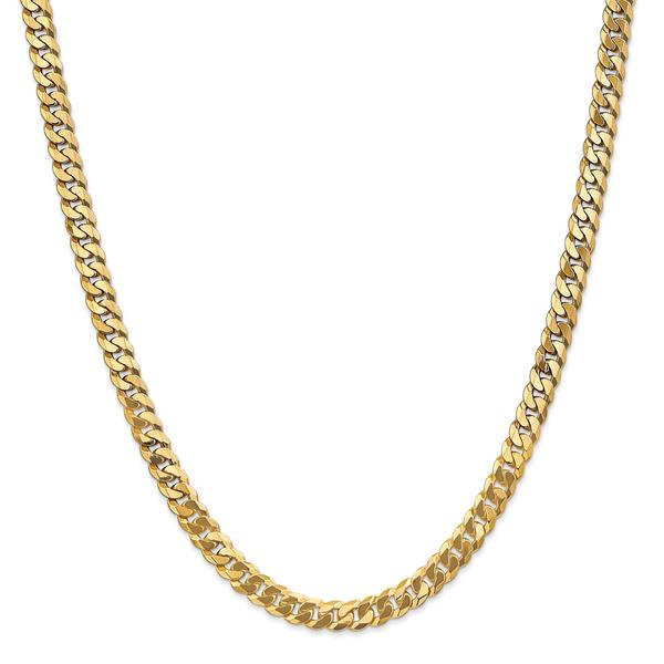 Gold Classics(tm) 6.25mm. 14kt. Beveled Curb Chain Bracelet alternate view