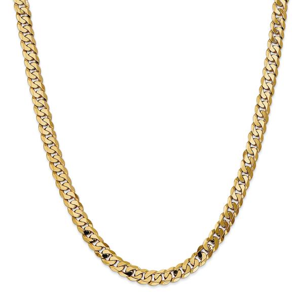 Gold Classics(tm) 7.25mm. 14kt. Beveled Curb Chain Bracelet alternate view