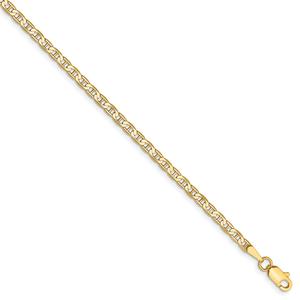 Gold Classics(tm) 2.4mm. Concave Anchor Chain Anklet