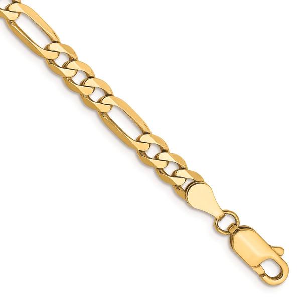 Mens Gold Classics(tm) 4.75mm. 14kt. Gold Flat Figaro Chain Bracelet