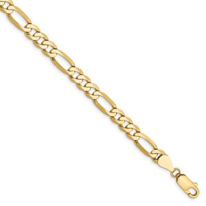 Mens Gold Classics(tm) 5.25mm. 14kt. Gold Flat Figaro Chain Bracelet
