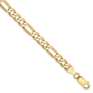 Mens Gold Classics(tm) 6.25mm. 14kt. Gold Flat Figaro Chain Bracelet