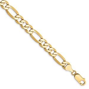 Gold Classics(tm) 7mm. 14kt. Gold Flat Figaro Chain Bracelet