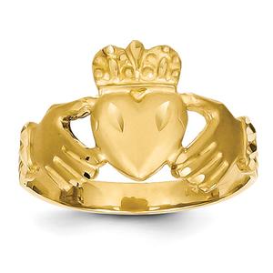Gold Classics(tm) 14kt. Diamond Cut Claddagh Ring