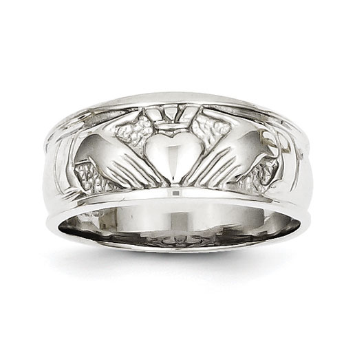 Gold Classics(tm) 14k. White Gold Claddagh Ring