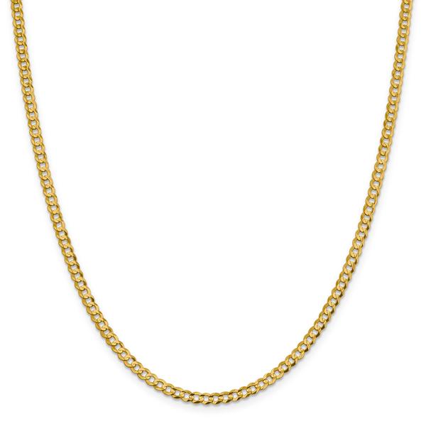 Mens Gold Classics(tm) 3.7mm. Solid Polished Light Cuban Bracelet alternate view