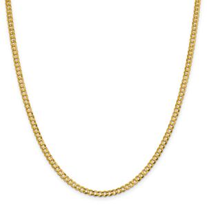 Mens Gold Classics(tm) 3.7mm. Solid Polished Light Cuban Bracelet alternate view