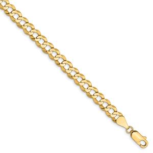 Mens Gold Classics(tm) 5.9mm. Solid Polished Light Cuban Bracelet