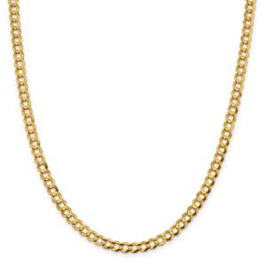 Mens Gold Classics(tm) 5.9mm. Solid Polished Light Cuban Bracelet alternate view