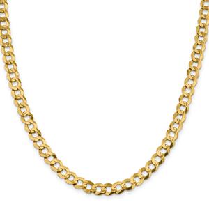 Mens Gold Classics(tm) 8.3mm. Solid Polished Light Cuban Bracelet alternate view