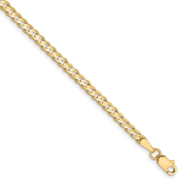 Gold Classics(tm) 3mm. 14kt. Open Concave Curb Chain Bracelet